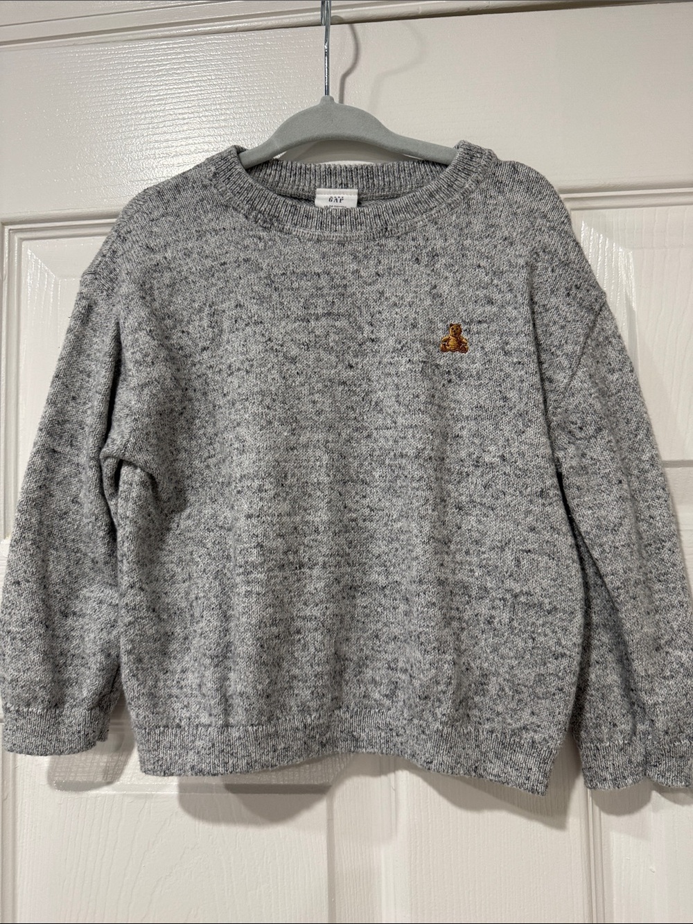 Baby Gap Grey Crewneck Sweater with Bear Patch Sz 18-24 months
